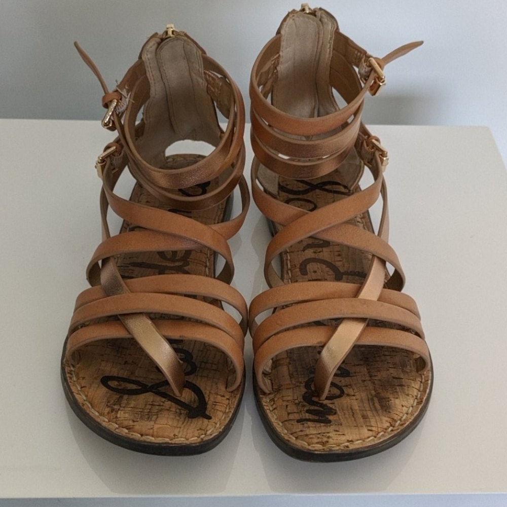 Tan Strappy Women9s Sandals - Classic Gladiator Style